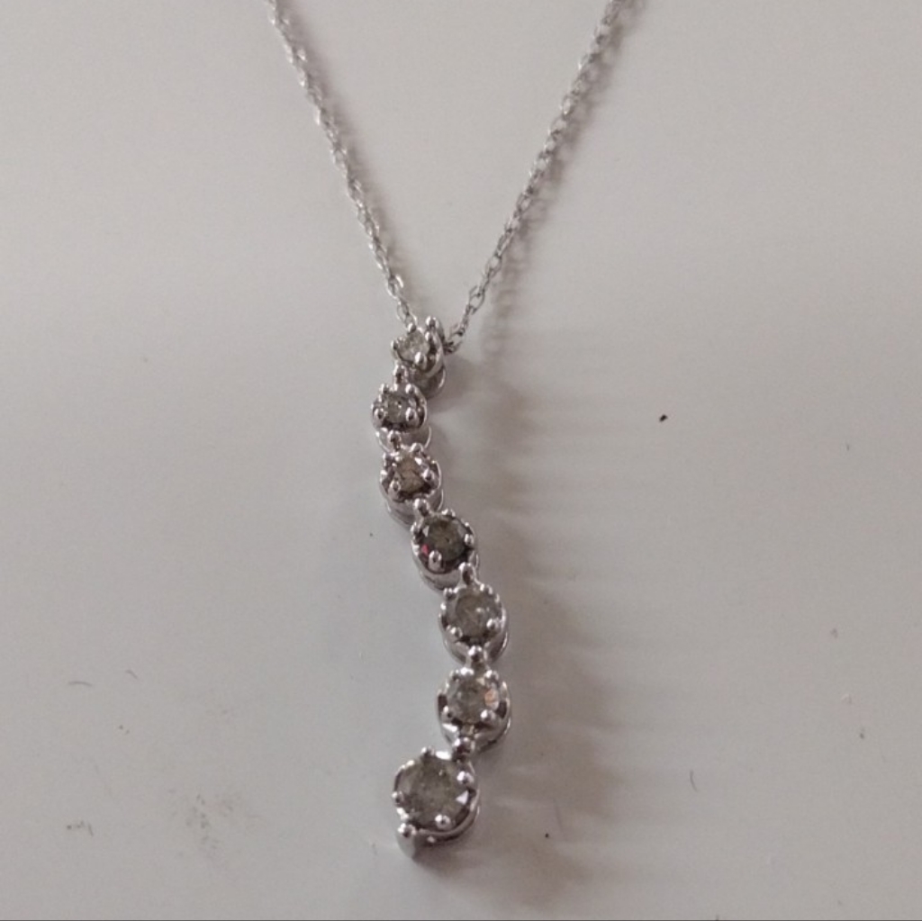 10 Kt White Gold Journey Diamond Necklace